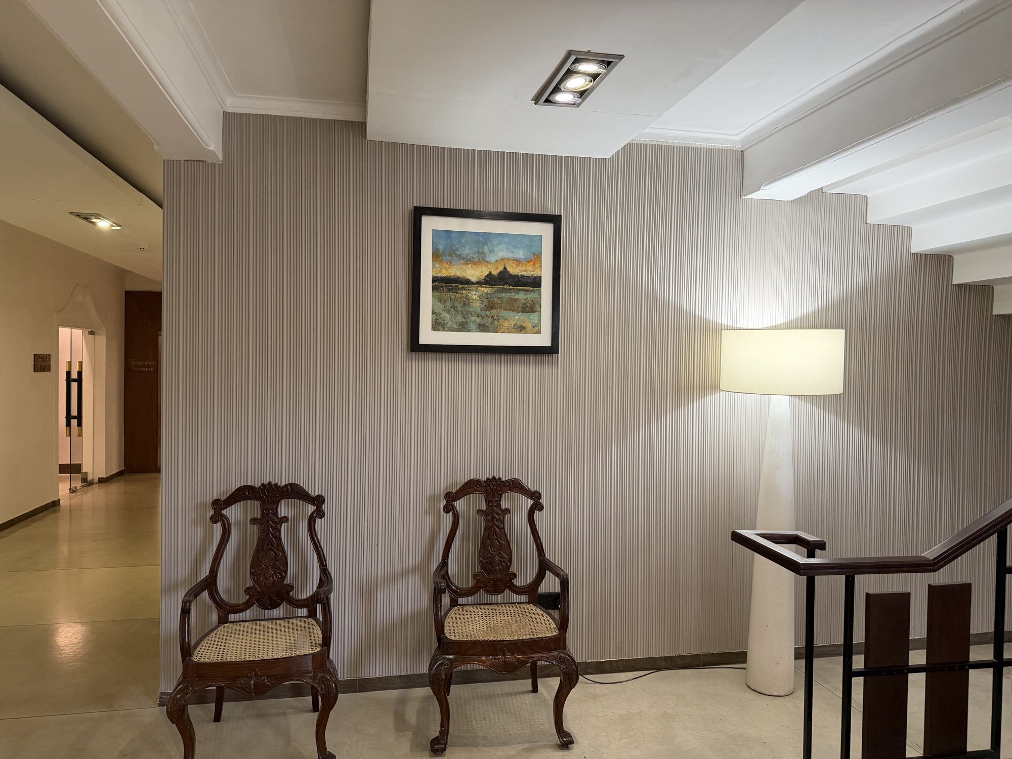 Hotel lobby seating area
