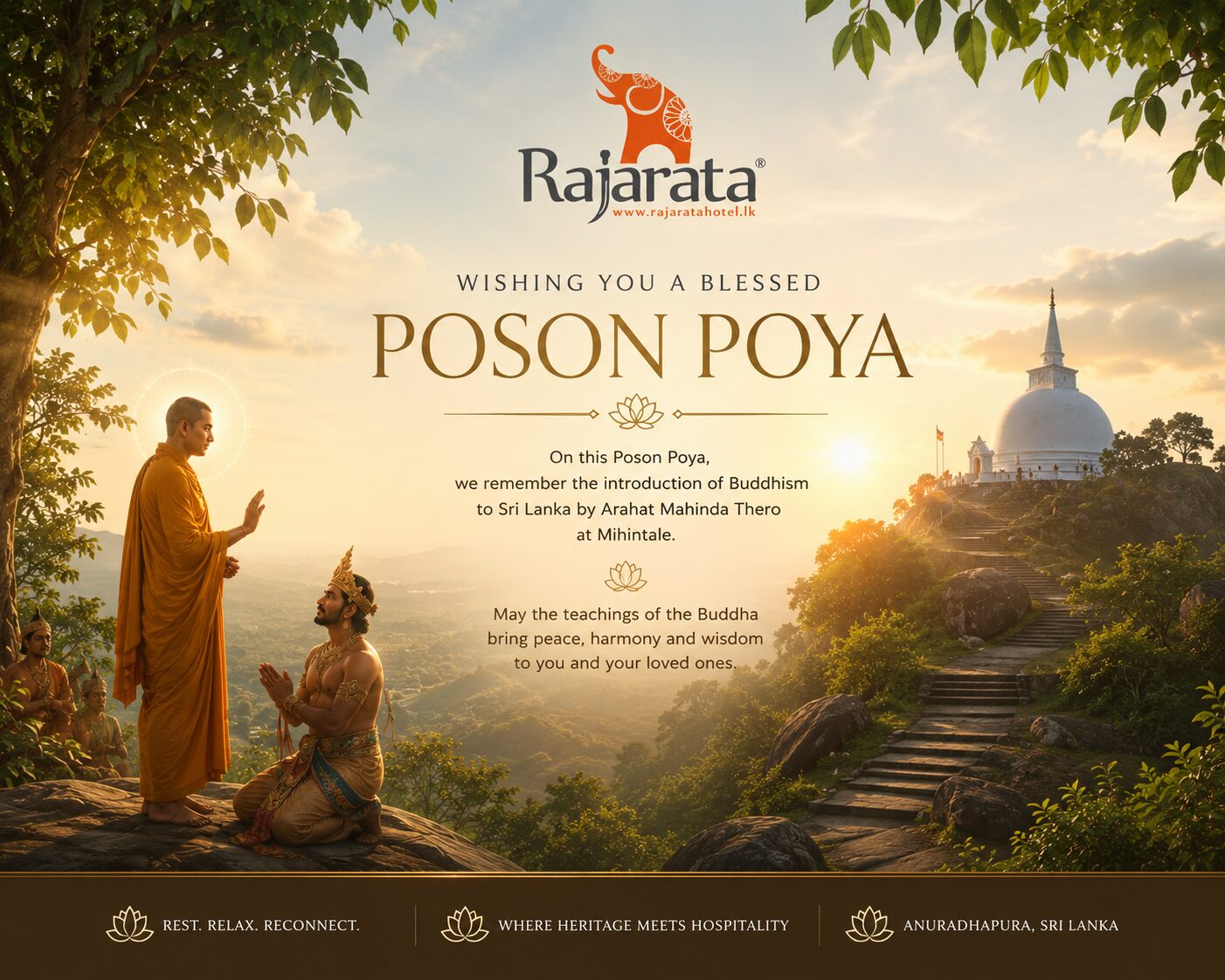 Blessed Poson Poya 2026 — Rajarata Hotel